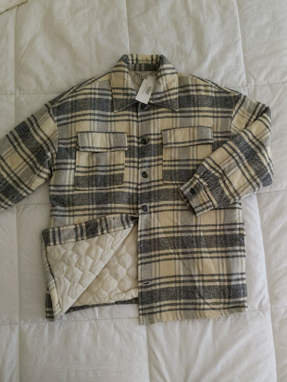 French Connection Plaid Quilted Jacket - Size XS, NWT
